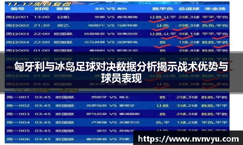 匈牙利与冰岛足球对决数据分析揭示战术优势与球员表现